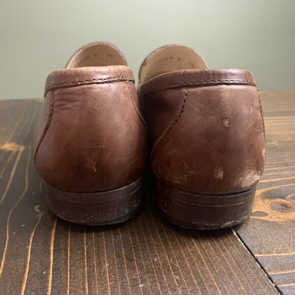 Bruno Magli Mens Lindon Brown Soft Leather Tassel Loafers Size 10N Made In Italy